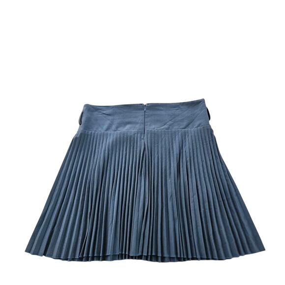 Vintage 90s Pleated Knee-Length Blue Flare High Waist Skirt. Size Large. - Picture 2 of 6